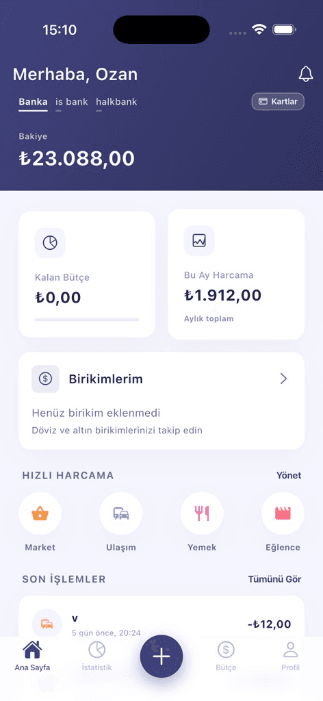 BudgetReflector ana sayfa ekranı